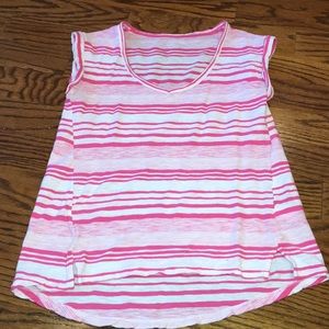 Gap medium pink and white striped shirt
